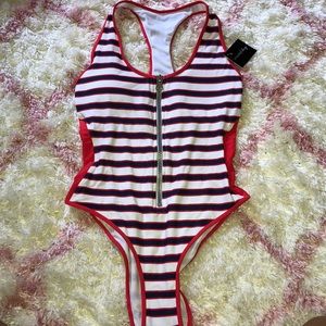 Women’s One-piece Striped Swimsuit | NWT, L size